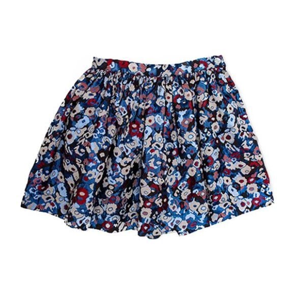 Floral Zara Skirt, Blue - Skirts - 1