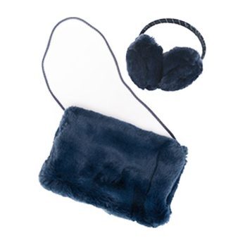 Fuzzy Ear Muffs, Navy - Hats - 2