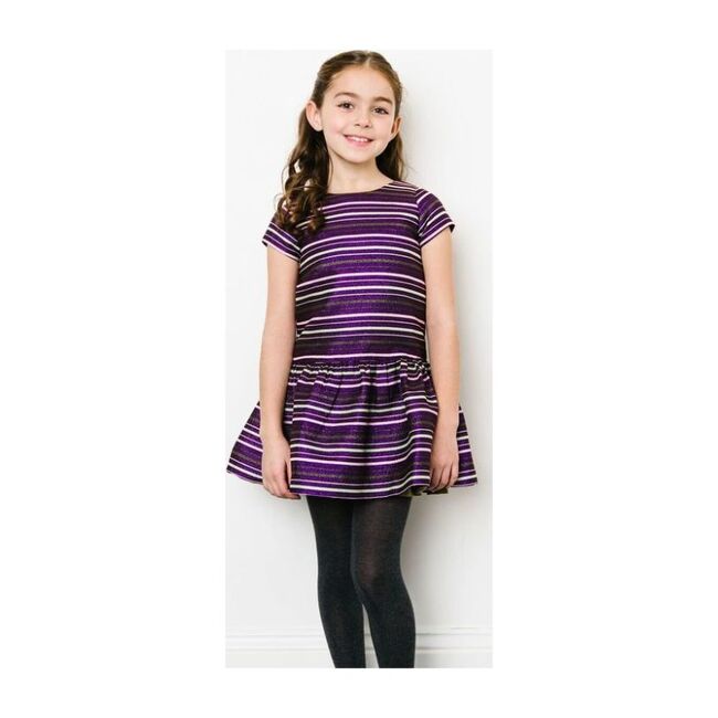Striped Beverly Dress, Purple