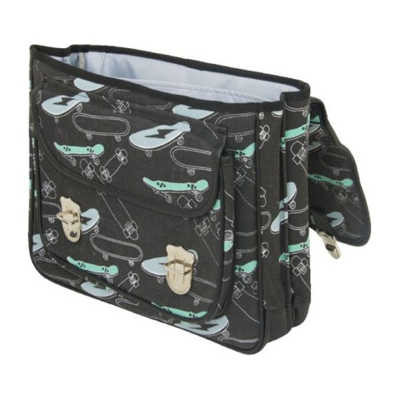 Third to Sixth Grade Skate Satchel Bag, Black - Backpacks - 3