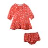 Astrid Star Printed Cotton-Silk Dress, Red - Dresses - 2