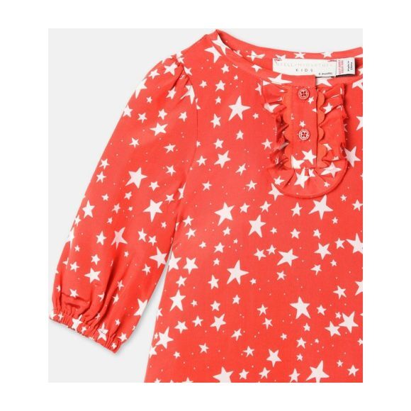 Astrid Star Printed Cotton-Silk Dress, Red - Dresses - 3