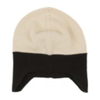 Color Block Baby Hat, Beige and Black - Hats - 1