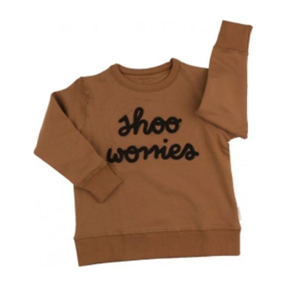 Shoo Worries Graphic Sweatshirt, Brown - Sweatshirts - 1