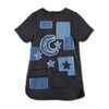 Maude Girls Denim Patched Shift Dress, Black - Dresses - 1 - thumbnail