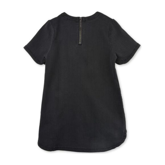 Maude Girls Denim Patched Shift Dress, Black - Dresses - 2