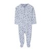 Bitsy Star Printed Footie with Asymetrical Zipper, Grey - Onesies - 1 - thumbnail