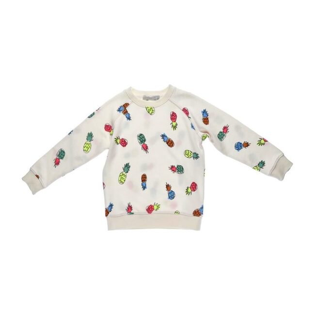 Betty Pineapple Print Sweatshirt, Cream - Sweatshirts - 1