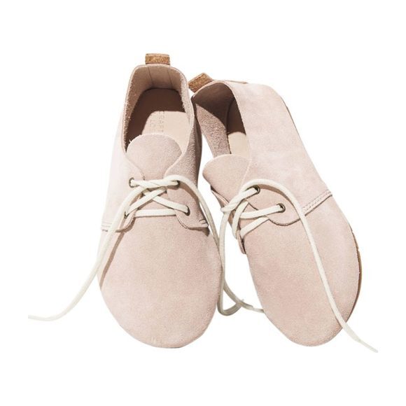 Italian Suede Kids Oxford, Blush - Lace-Ups - 2