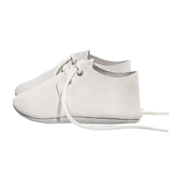 Italian Suede Baby Oxford, White - Lace-Ups - 1