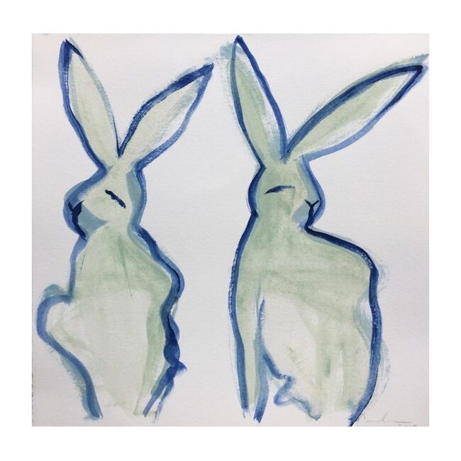 River Hares, 8" x 8" - Art - 1