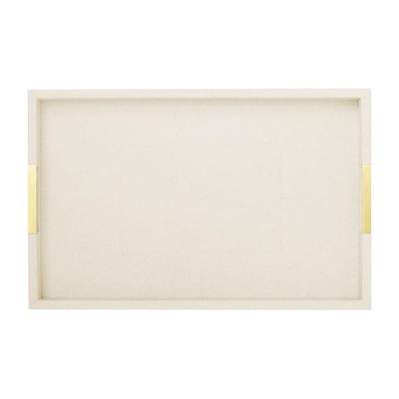 Modern Shagreen Desk Tray, Cream