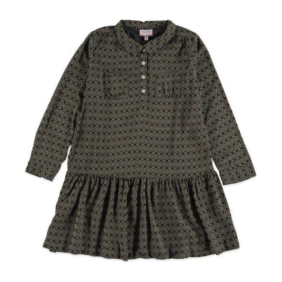 Geometric Dress, Navy Grey - Dresses - 1