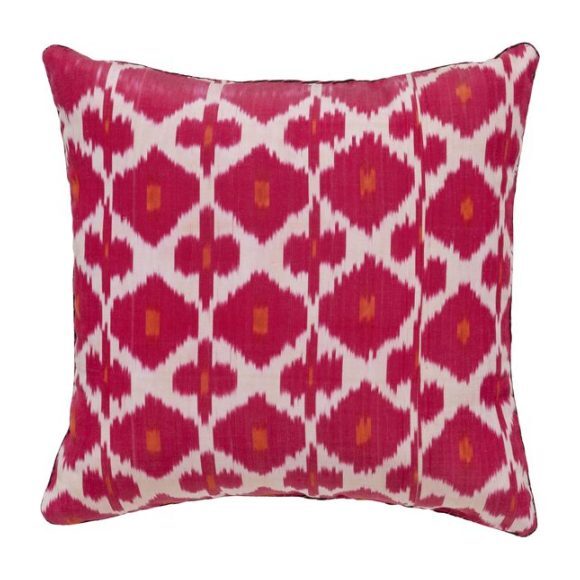 Daphne Pink/Orange Ikat Pillow - Decorative Pillows - 1