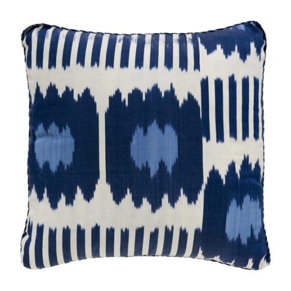 Collins Blue Ikat Pillow - Decorative Pillows - 1