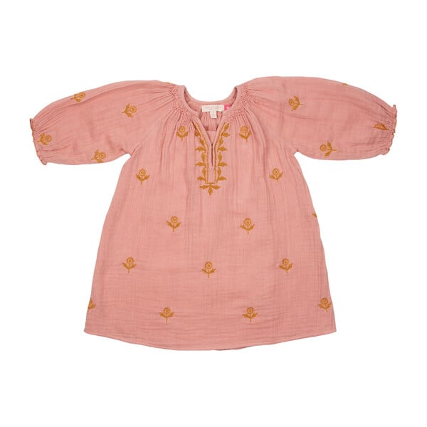 Ava Dress, Mellow Rose w/ Embroidery