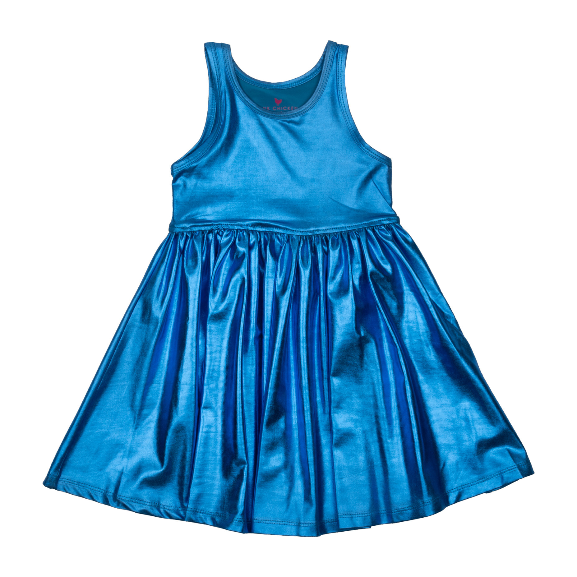 Liza Lame Dress, Blue Metallic