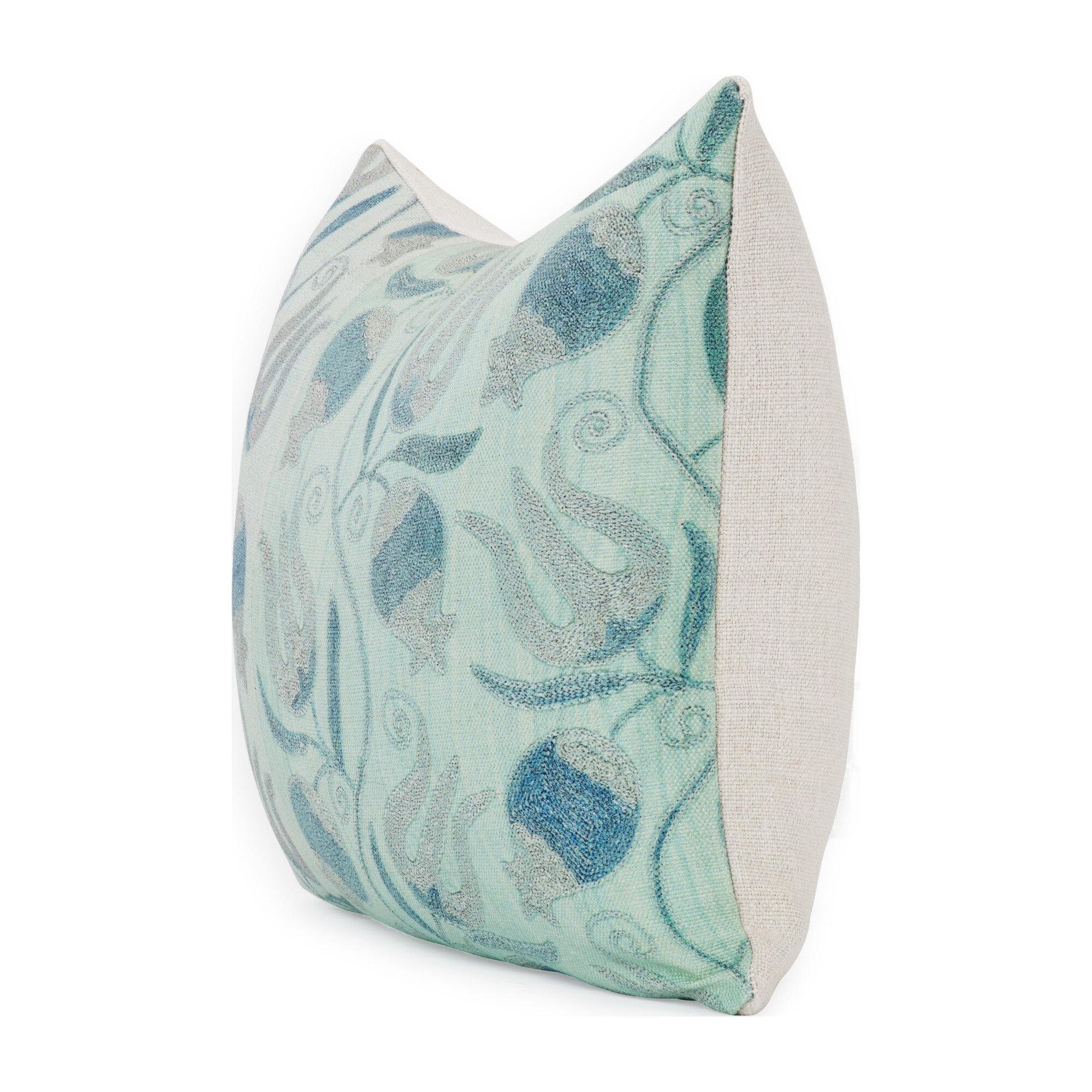 Pomegranate Lumbar Pillow Aqua Home Decor Decorative Pillows Throws Maisonette
