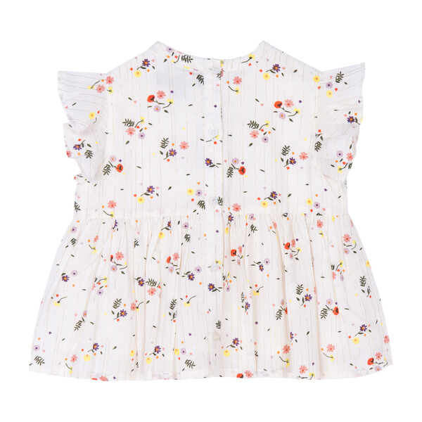 Marigold Top, Floral Ditsy Lurex - Baby Girl Clothing Tops - Maisonette