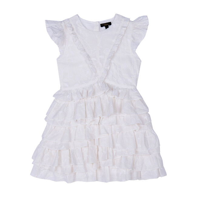Geena Dress, White Schiffli - Velveteen Dresses | Maisonette