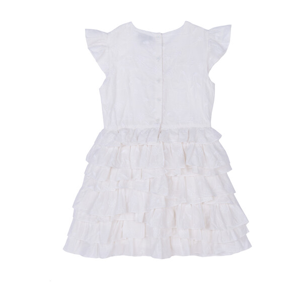 Geena Dress, White Schiffli - Kids Girl Clothing Dresses - Maisonette