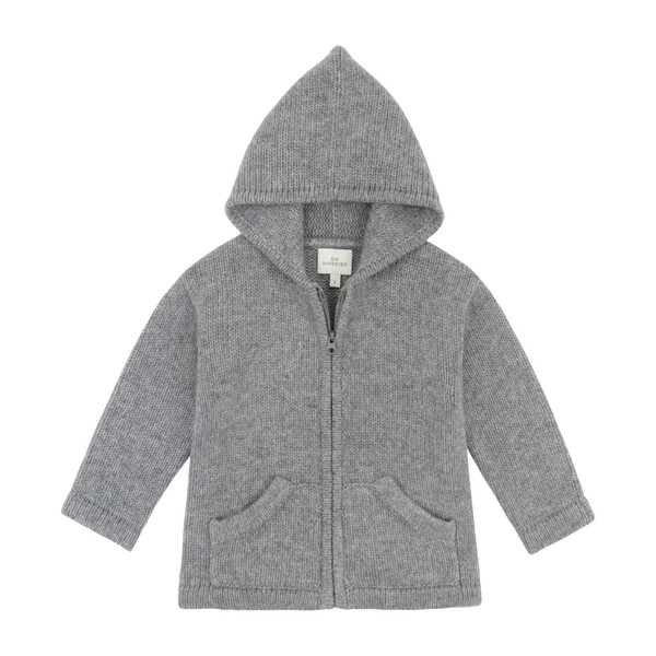 Cashmere Zip Hoodie, Heather Grey - Kid Mashburn Tops | Maisonette