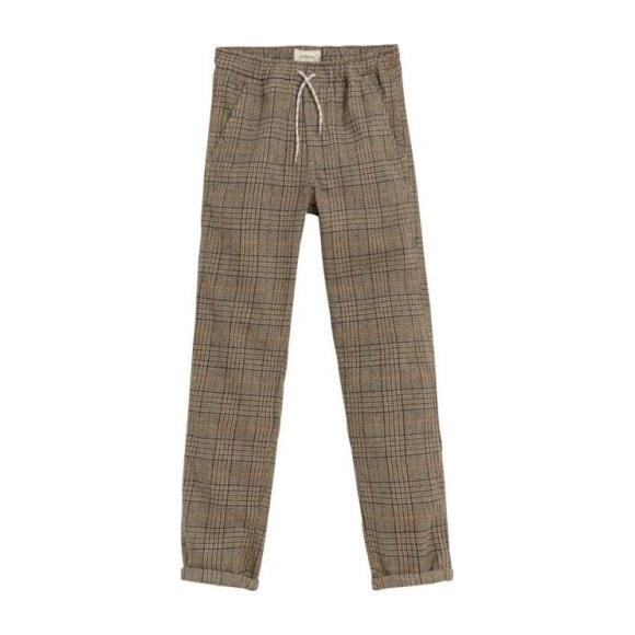 Plaid Painter Pants, Brown - Pants - 1