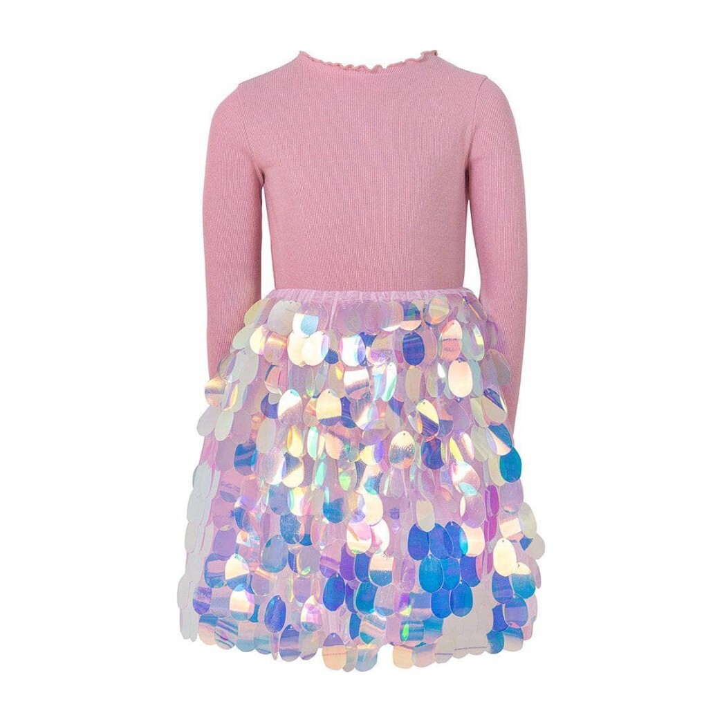Paillette Magic Dress, Pink - Kids Girl Clothing Dresses - Maisonette