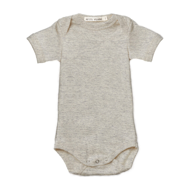 Axel Short-Sleeve Envelope Onesie, Heather Grey