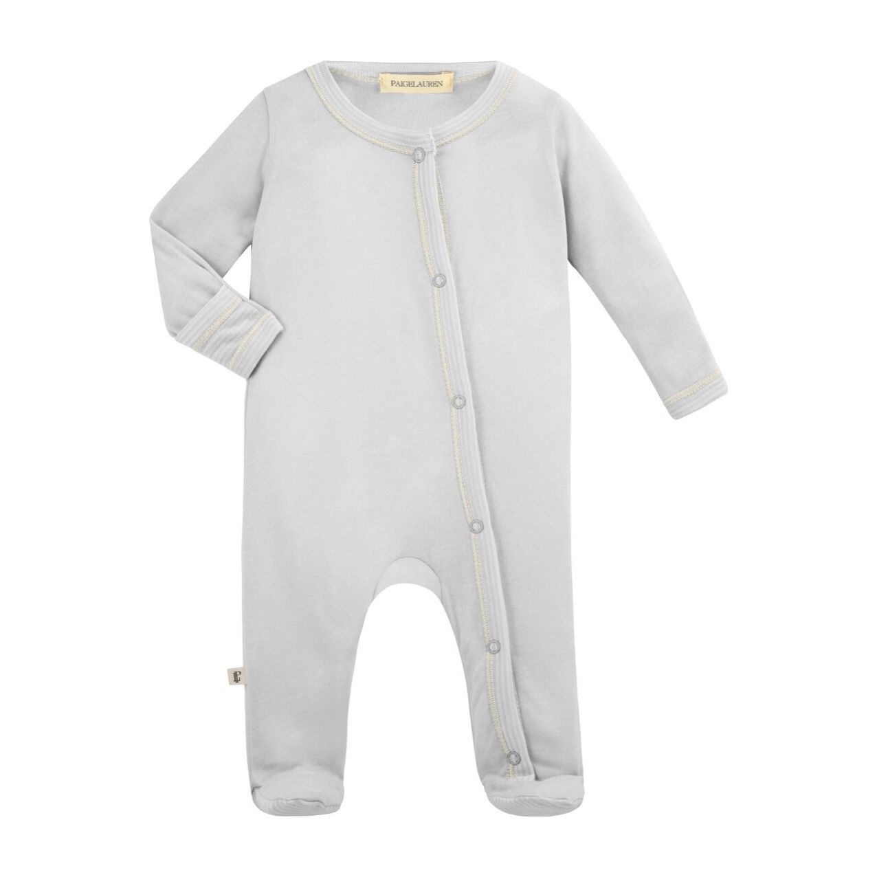 Classic Layette Baby Footie Romper, Grey Baby Girl Clothing Rompers