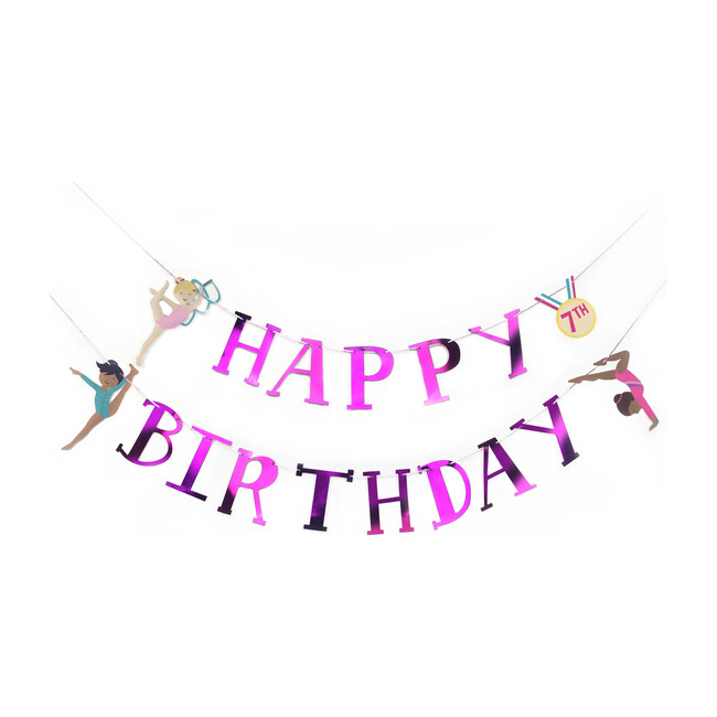 Gymnastics Party Birthday Banner - Decorations - 1