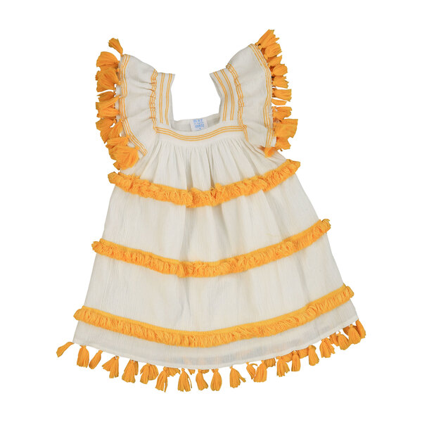 yellow fringe dress