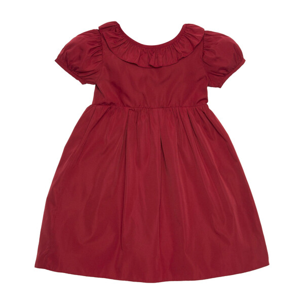 Blake Taffeta Dress with Back Bow, Scarlett Red