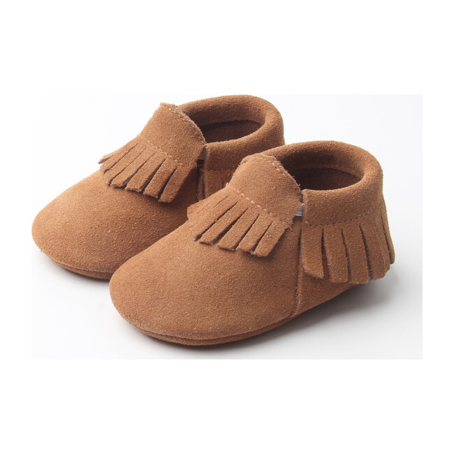 Leather Baby Moccasins, Brown - Crib Shoes - 2