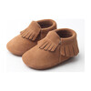 Leather Baby Moccasins, Brown - Crib Shoes - 2
