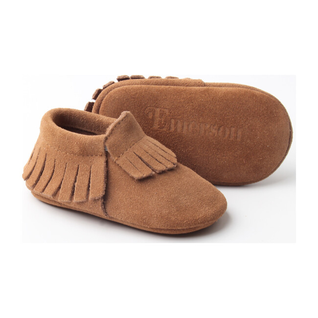 Leather Baby Moccasins, Brown - Crib Shoes - 3