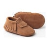 Leather Baby Moccasins, Brown - Crib Shoes - 3
