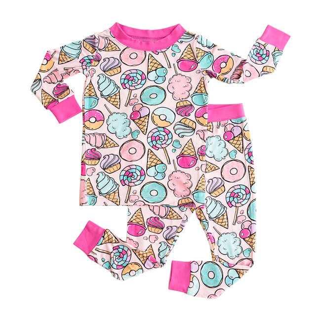 Toddler & Kids Two Piece Bamboo Pajama Set, Sweet Treats - Pajamas - 1