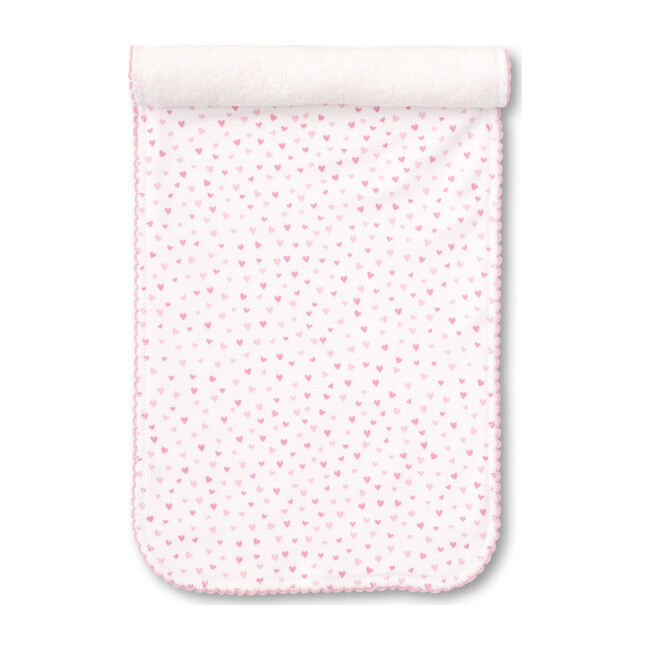 Sweeyhearts Burp Cloth, White & Pink