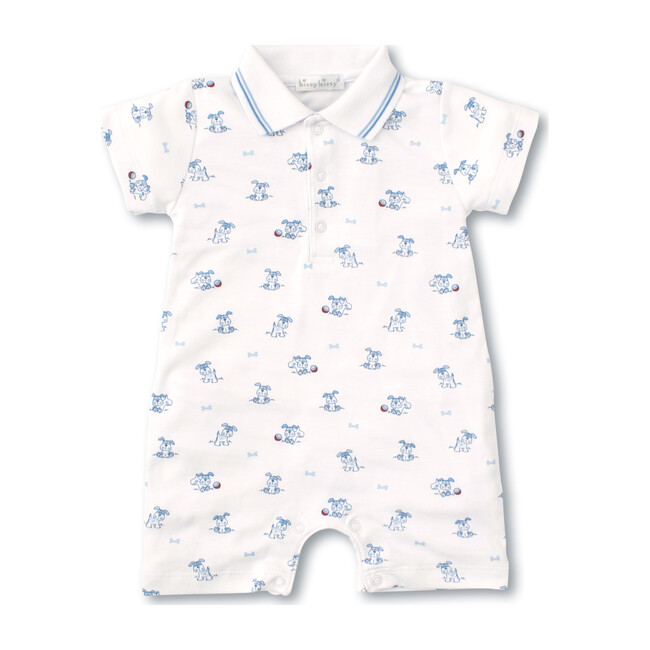 Playtime Pups Short Collar Playsuit, Blue