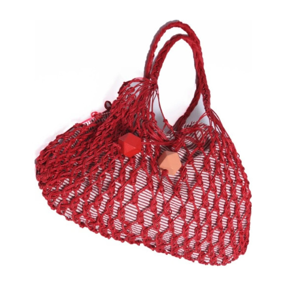 Macrame Mini Tote, Persimmon