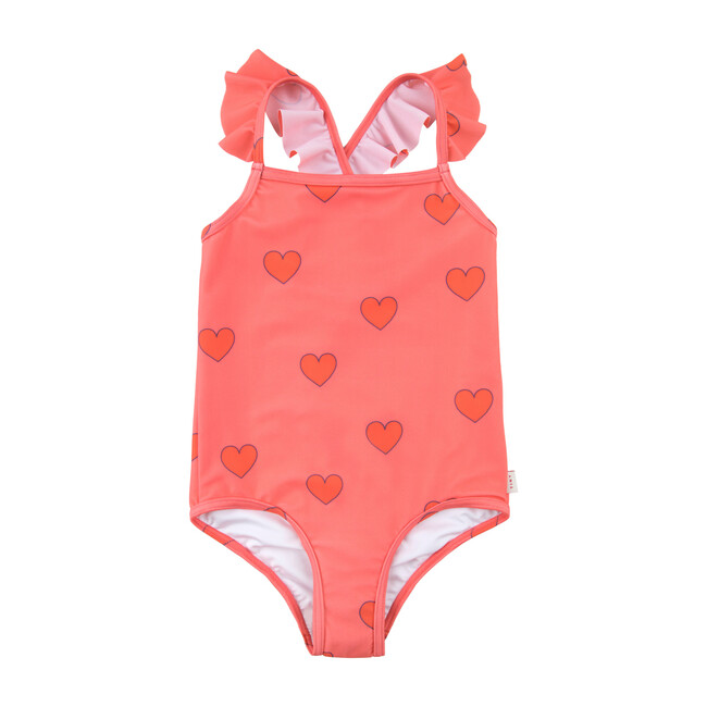 Hearts Frill Swimsuit - One Pieces - 1