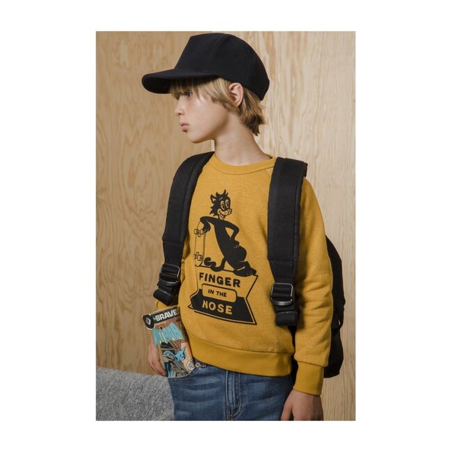Hank Graphic Sweatshirt, Mustard - Sweatshirts - 2