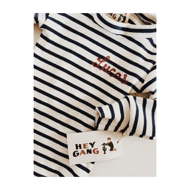 Long John Shirt, Navy Stripe