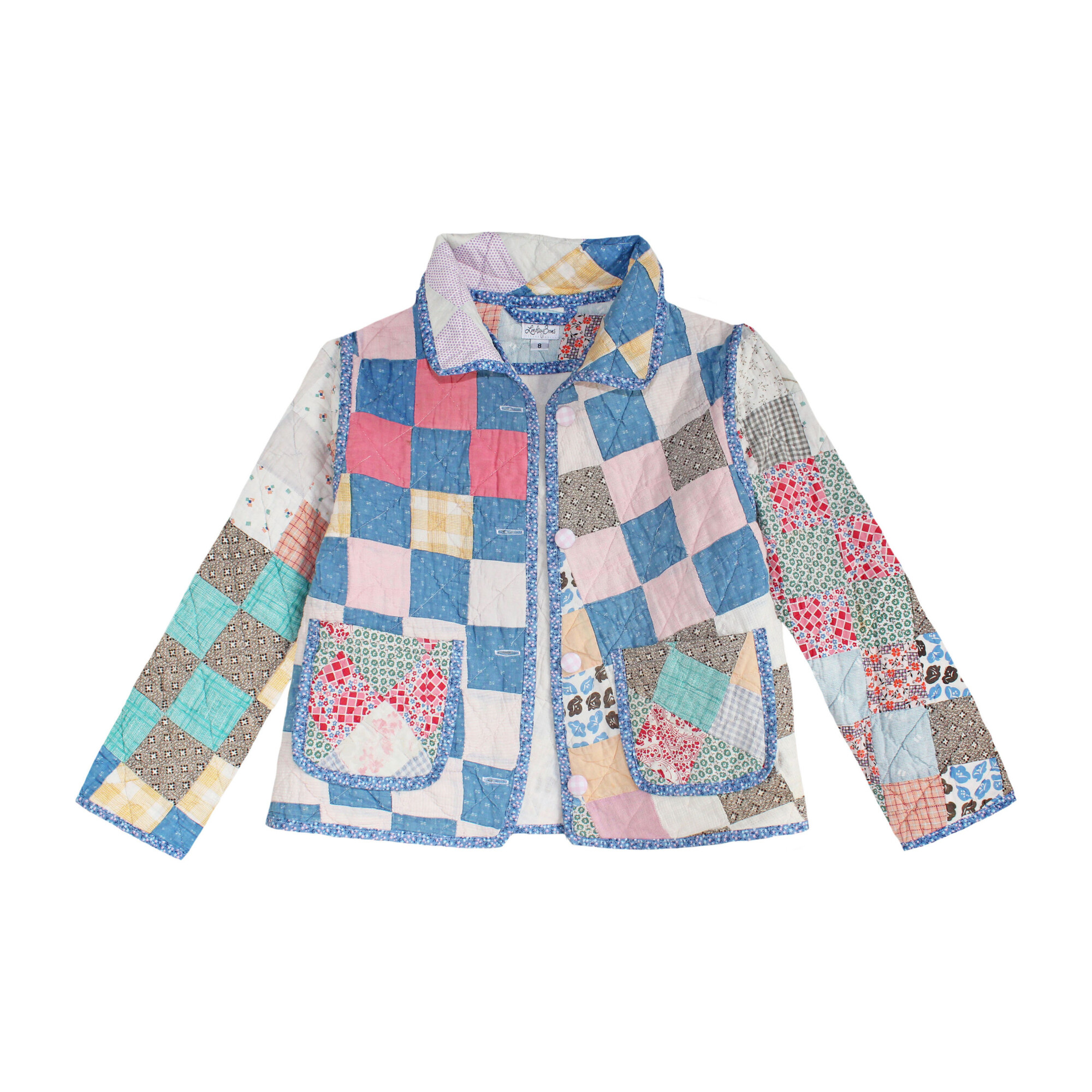 *Exclusive* Floral Patchwork Vintage Quilt Jackets 8y Kids Girl Clothing Tops