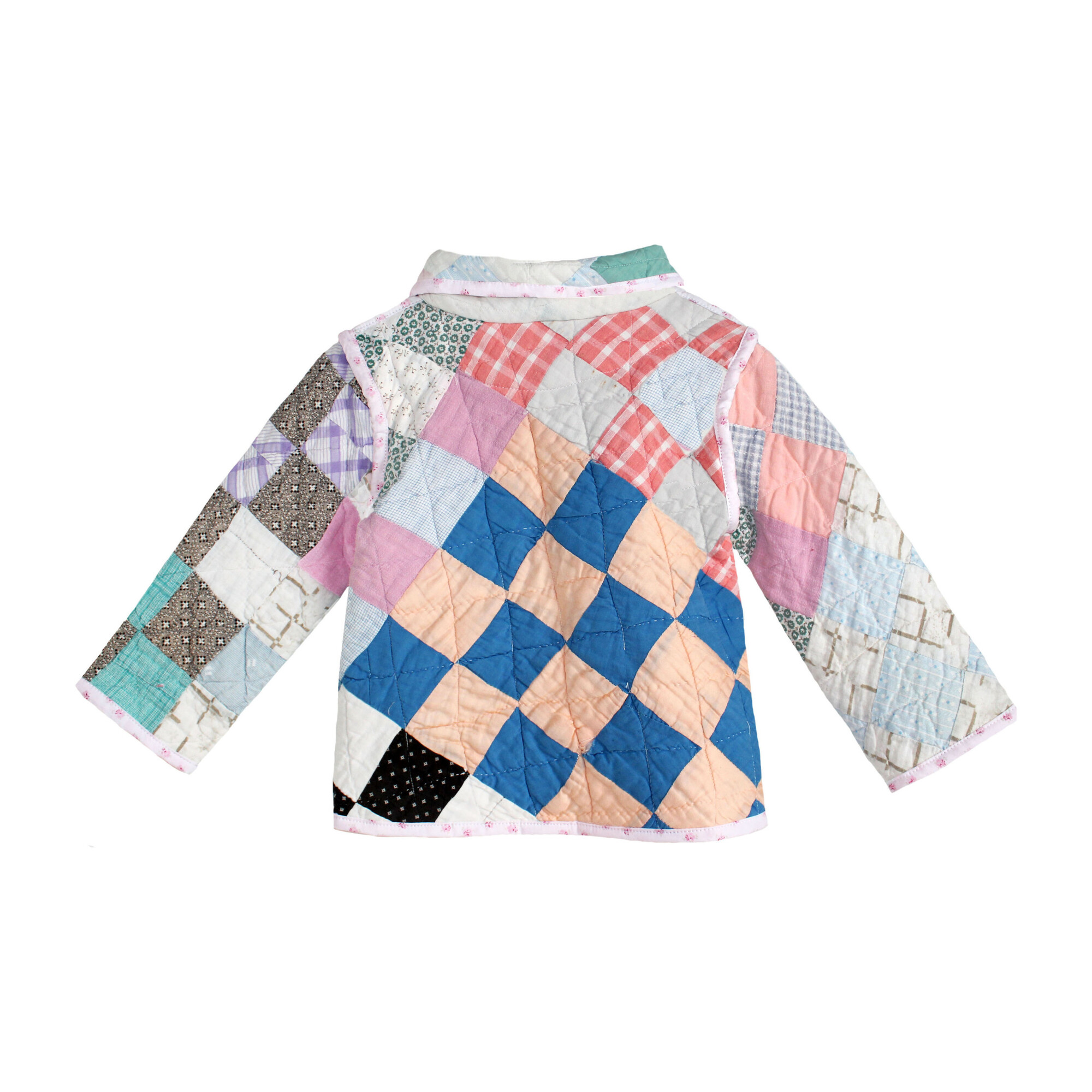 Exclusive* Pastel Patchwork Vintage Quilt Jacket - 18m - Lindsey