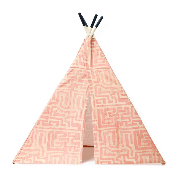 Classic Kuba Cloth Teepee, Terracotta