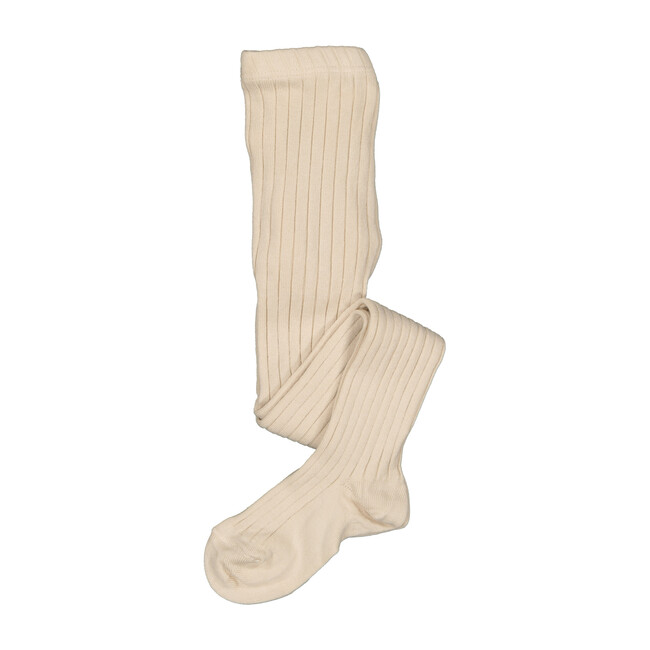 Condor Colored Ribbed Tights, Linen - Tights - 1
