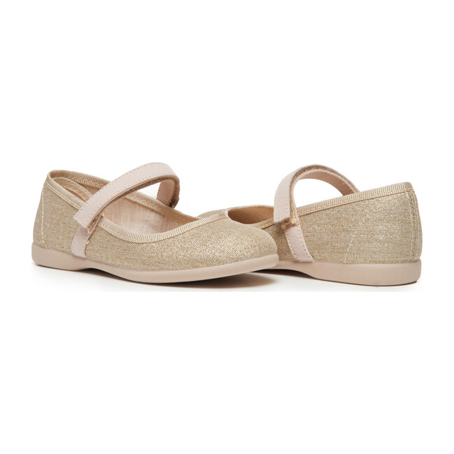 Canvas Mary Janes, Shimmer Gold