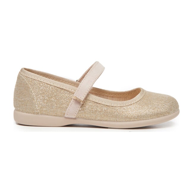 Canvas Mary Janes, Shimmer Gold